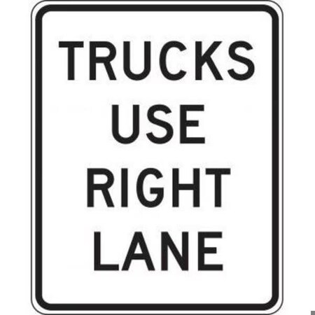 Accuform LANE GUIDANCE SIGN TRUCKS USE RIGHT FRR442RA FRR442RA
